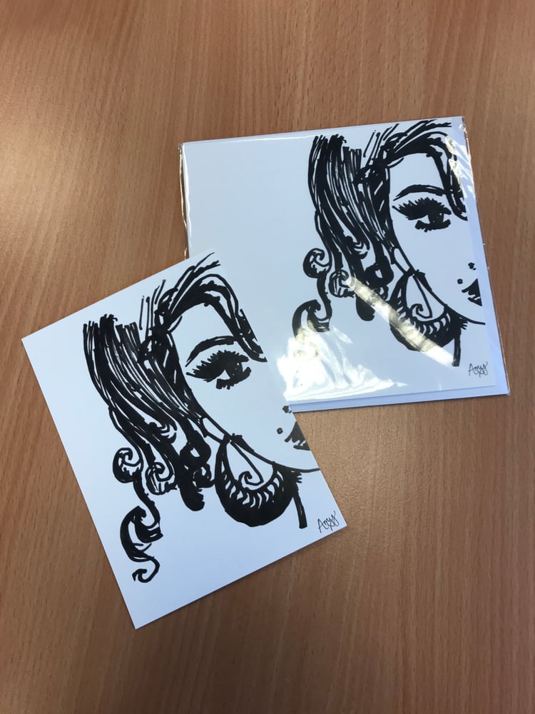 Image of Amy Self Portrait Greetings Card and Self Portrait Postcard pack - limited edition