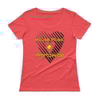 Image 2 of Women's House Music Worldwide Scoopneck Tee - available in black, white, & coral