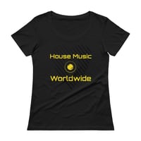 Image 1 of Women's House Music Worldwide Scoopneck Tee - available in black, white, & coral