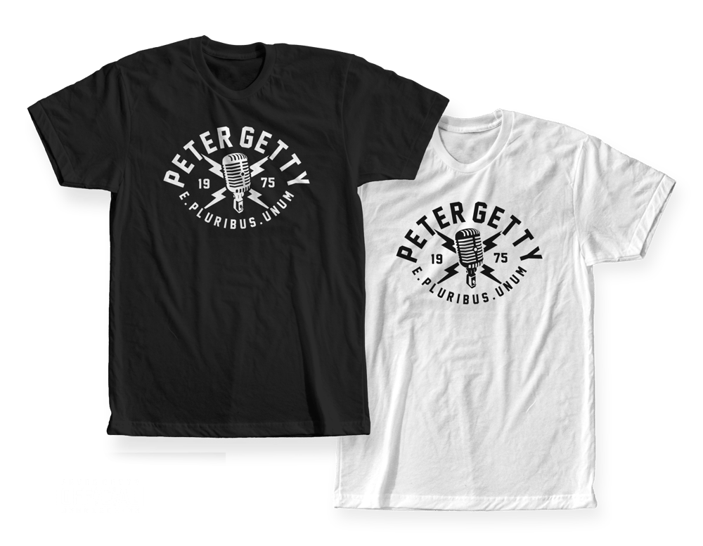 Image of Peter Getty "MIC CHECK" t-shirt