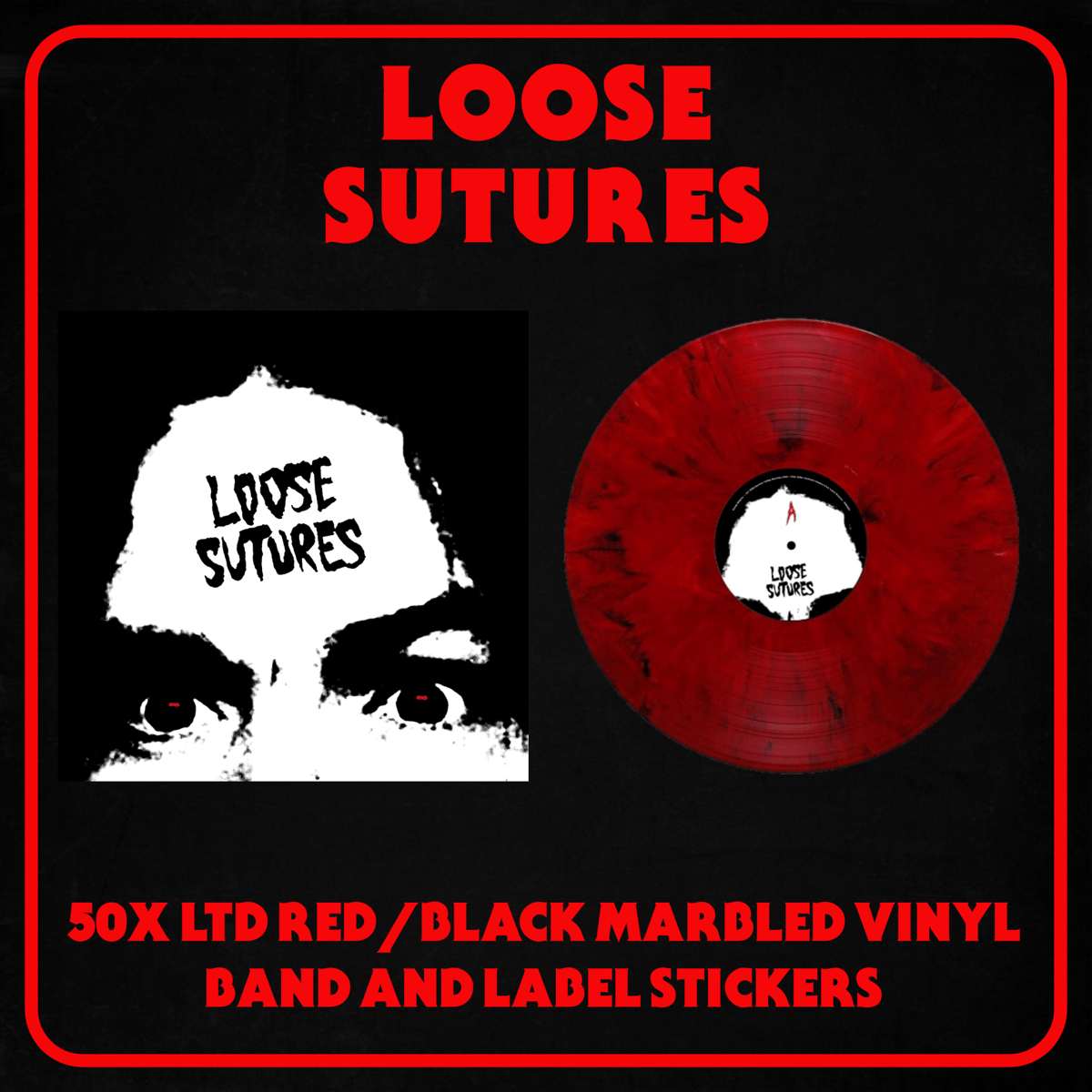 Image of LOOSE SUTURES - S/T Red/Black Marbled Vinyl