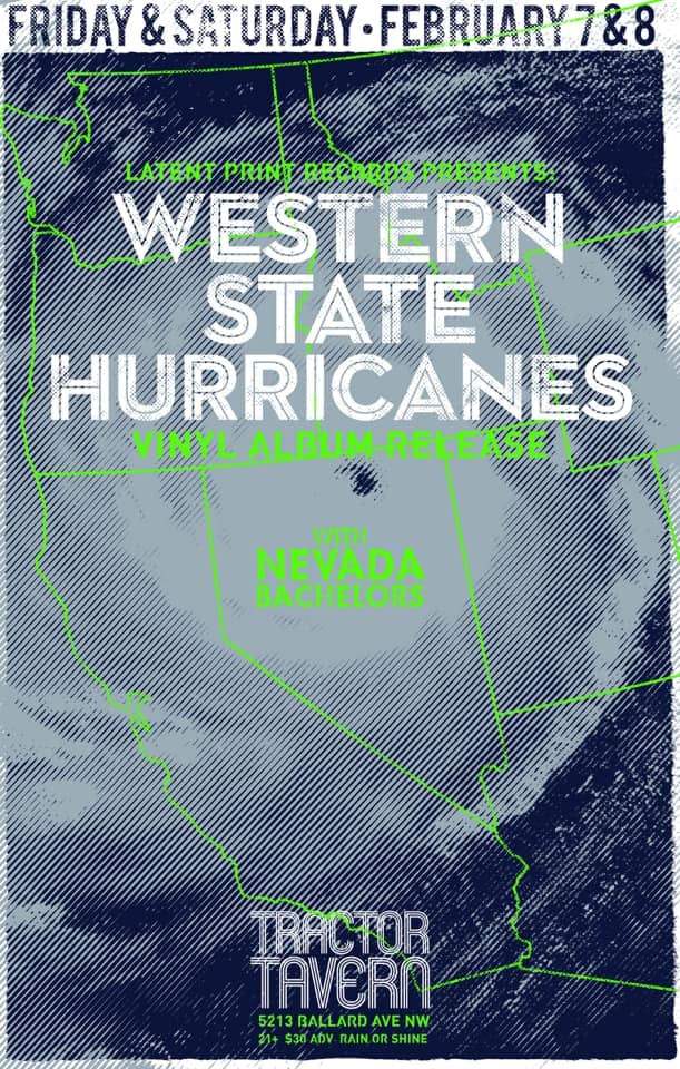Western State Hurricanes 2020 Show Poster | Latent Print Records