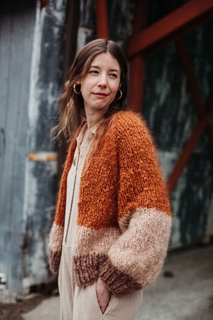Image of Tofino Cardigan  (colourblocked shown - solid colour options)