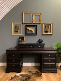 Image 1 of Black and mahogany desk / dressing table 