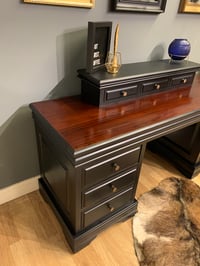 Image 2 of Black and mahogany desk / dressing table 