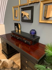 Image 4 of Black and mahogany desk / dressing table 