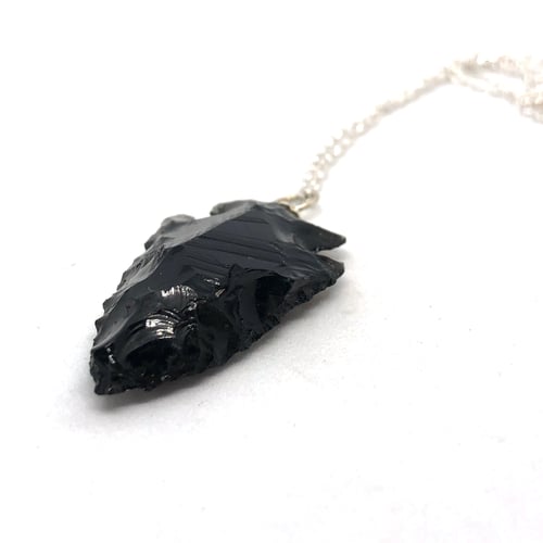 Image of Arrowhead Necklace (Obsidian)