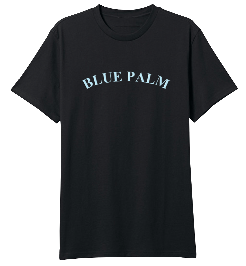 blue palm tee black