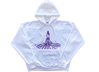 Image 1 of Oyster Dress Cropped Hoodie (wht/pur)