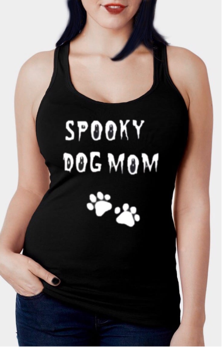 Spooky Dog Mom Racerback Tank Top