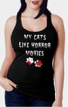 My Cats Like Horror Movies Racerback Tank Top
