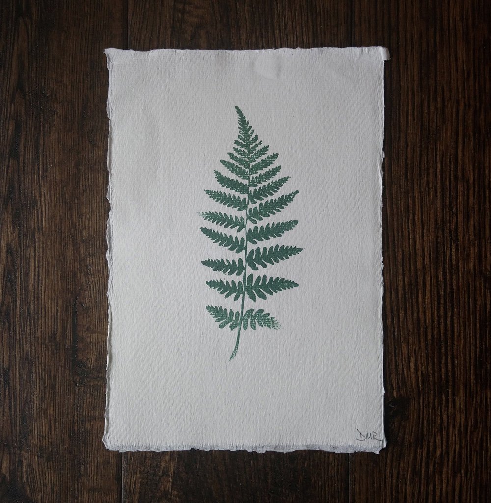 Image of Fern lino print in green