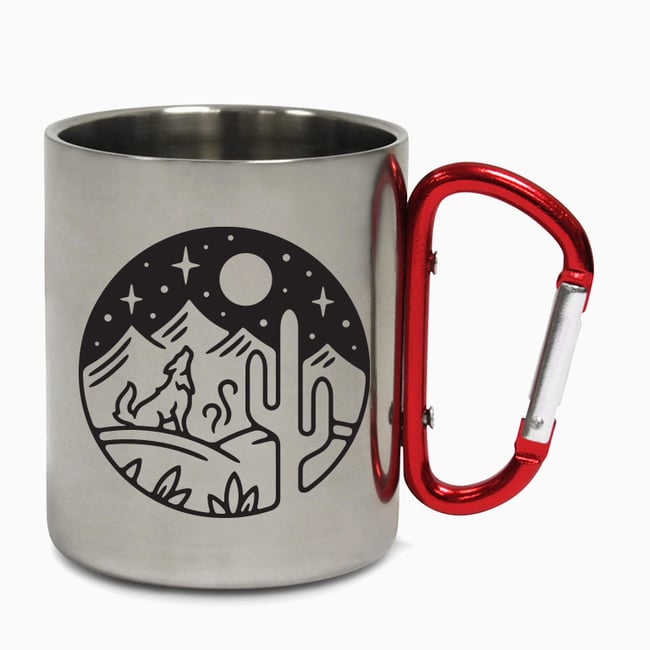 Wolf Howling Moon Carabiner