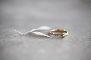Image of 18ct gold, 3.9mm rose-cut diamond ring (IOW137)