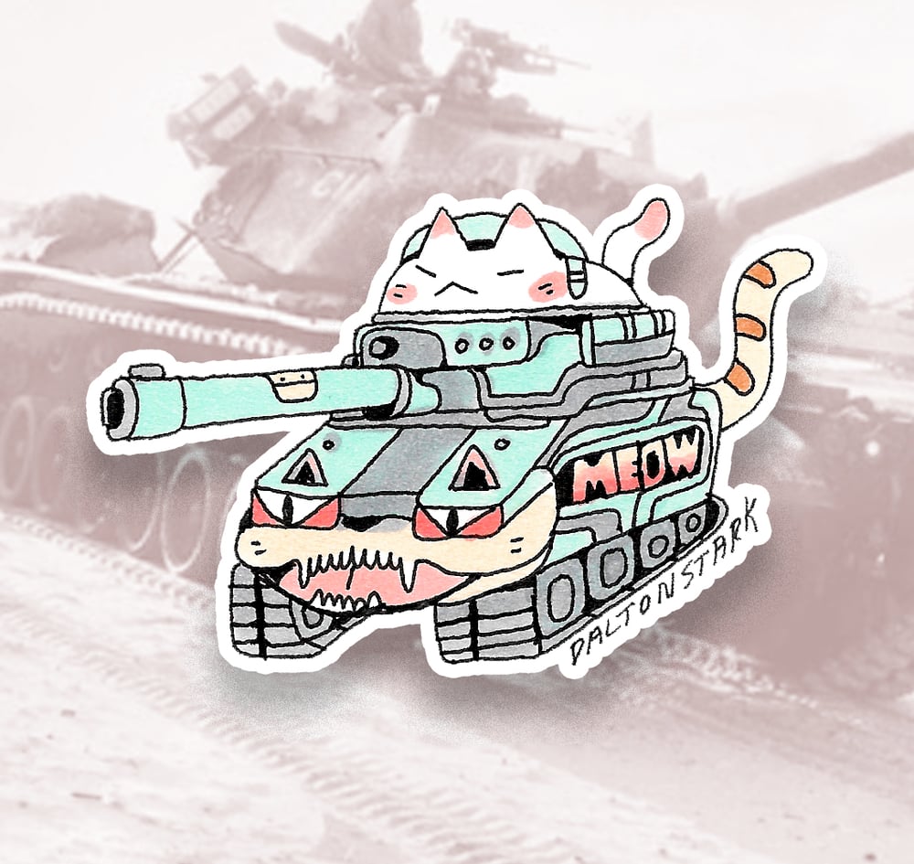 Image of Cat Tank Sticker