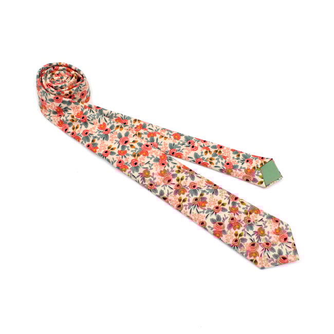 Peach Floral Necktie