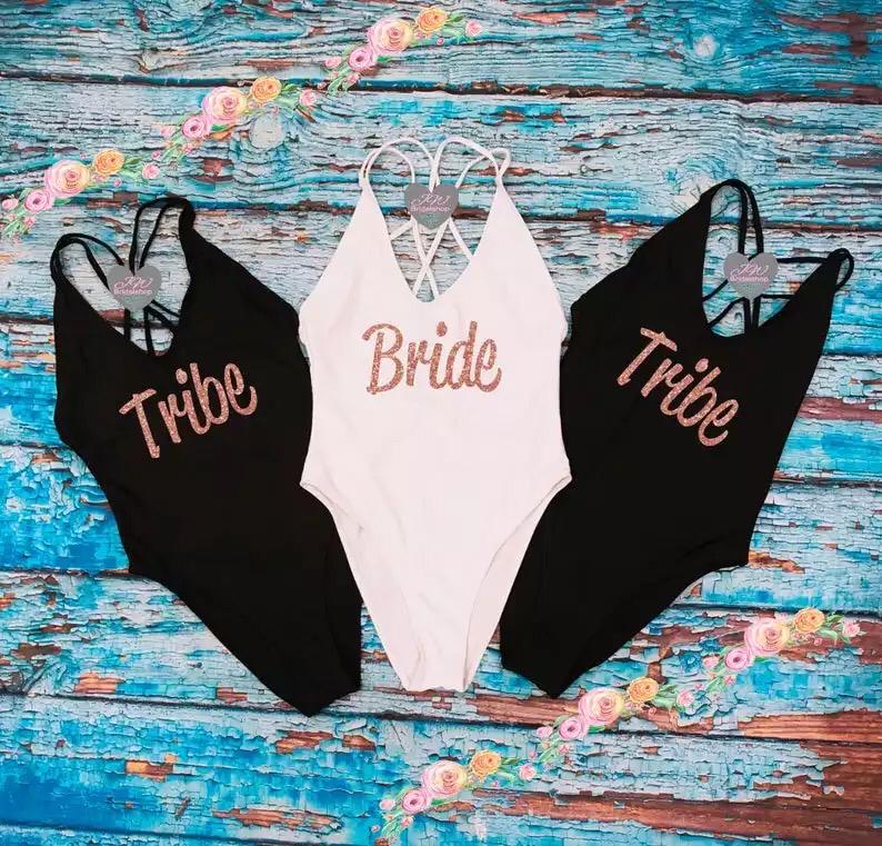 Bride tribe top swimming costumes