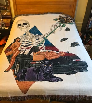 Image of 'Panthers of The Black Rose' woven blanket PREORDER