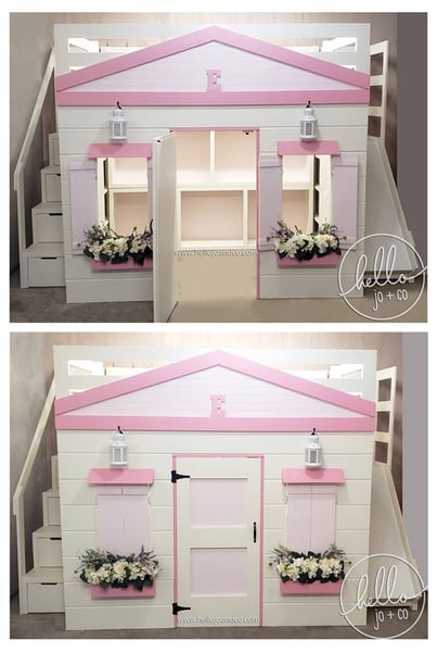 Image of Solid Wood "Ellie" Playhouse loft bed
