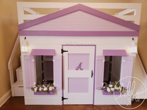 Image of Solid Wood "Ellie" Playhouse loft bed 