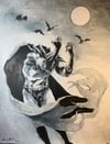 Batman (Torment) - Original mixed media painting 23 x 29"