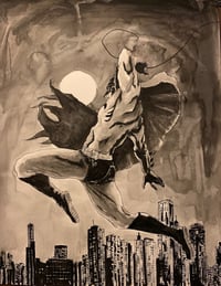 Image 1 of Batman (Leaps) - Original ink and watercolor painting 23 x 29"