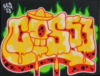 Graffiti canvas "Ces53" 13 x 18 cm.
