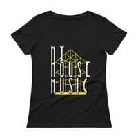 Image 2 of Women's NY House Music Scoopneck Tee - available in black, coral, & white