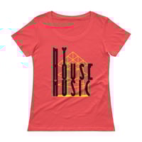 Image 3 of Women's NY House Music Scoopneck Tee - available in black, coral, & white