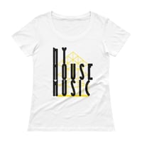 Image 4 of Women's NY House Music Scoopneck Tee - available in black, coral, & white