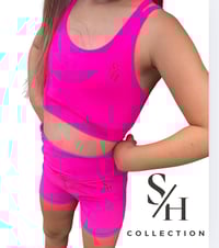 Image 2 of Austin Yoga Shorts - Hot Pink