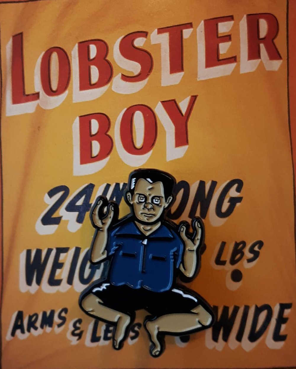 Sideshow Stars LOBSTER BOY 1.5" Soft Enamel Pin