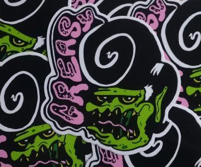 GREASY Ed Roth Fink-style 4" Vinyl Sticker