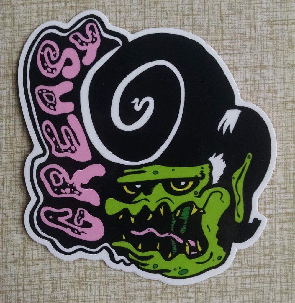 GREASY Ed Roth Fink-style 4" Vinyl Sticker