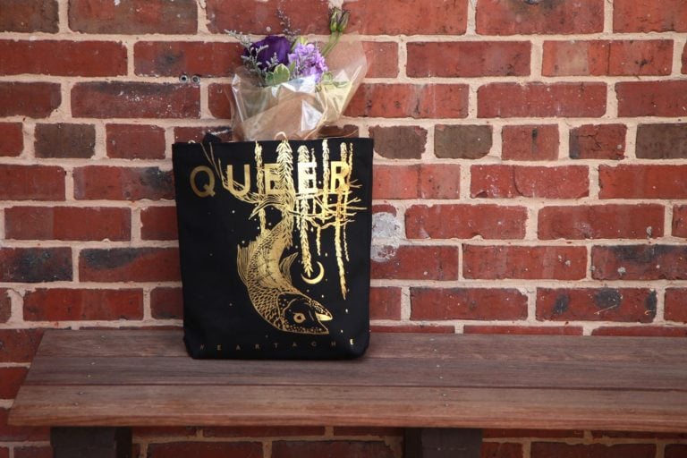 Image of Queer Heartache Gold Tote 