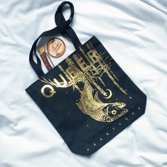 Image of Queer Heartache Gold Tote 