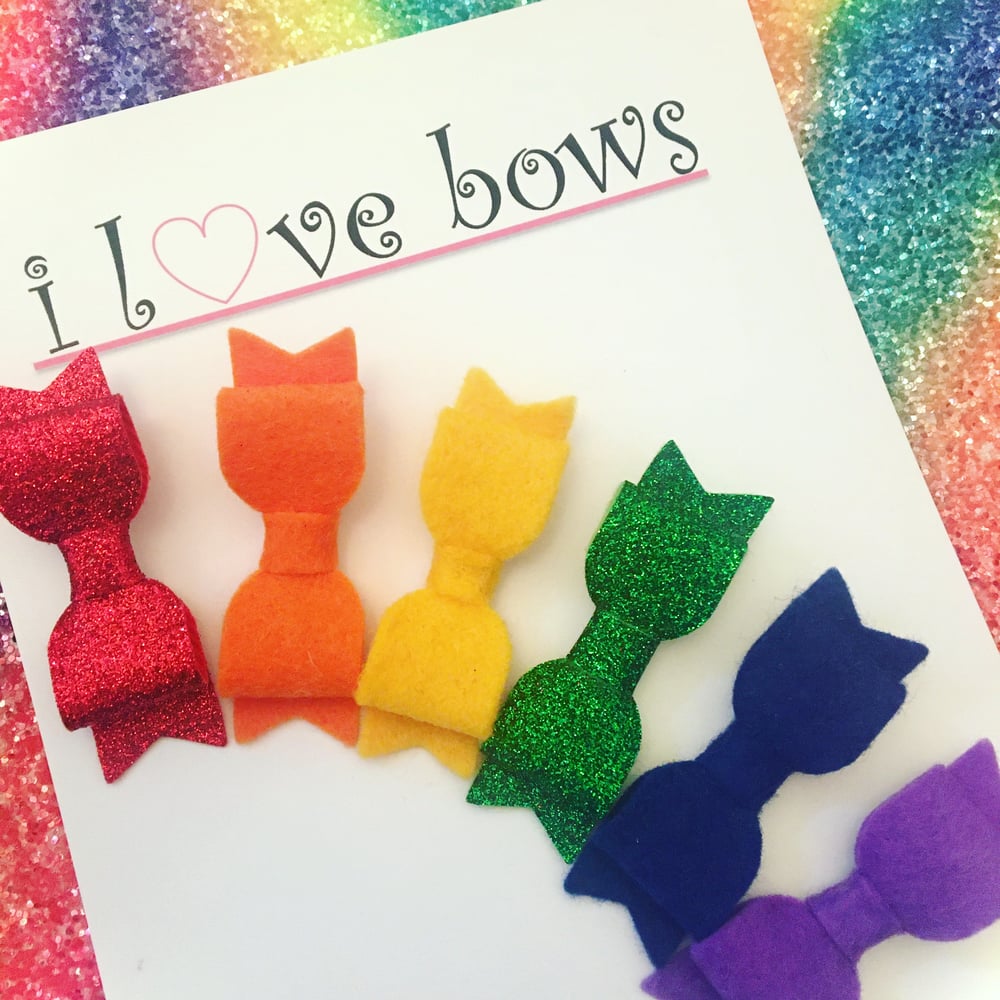 Image of Felt mini bow set - choice of colours