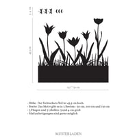 Image 2 of Fensterfolie Wiese mit Tulpen, Libellen und Fliegen