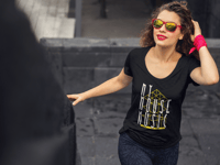 Image 1 of Women's NY House Music Scoopneck Tee - available in black, coral, & white
