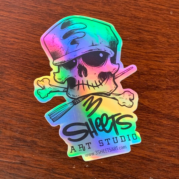 Image of 3 Sheets Bone & Brush HOLO Sticker