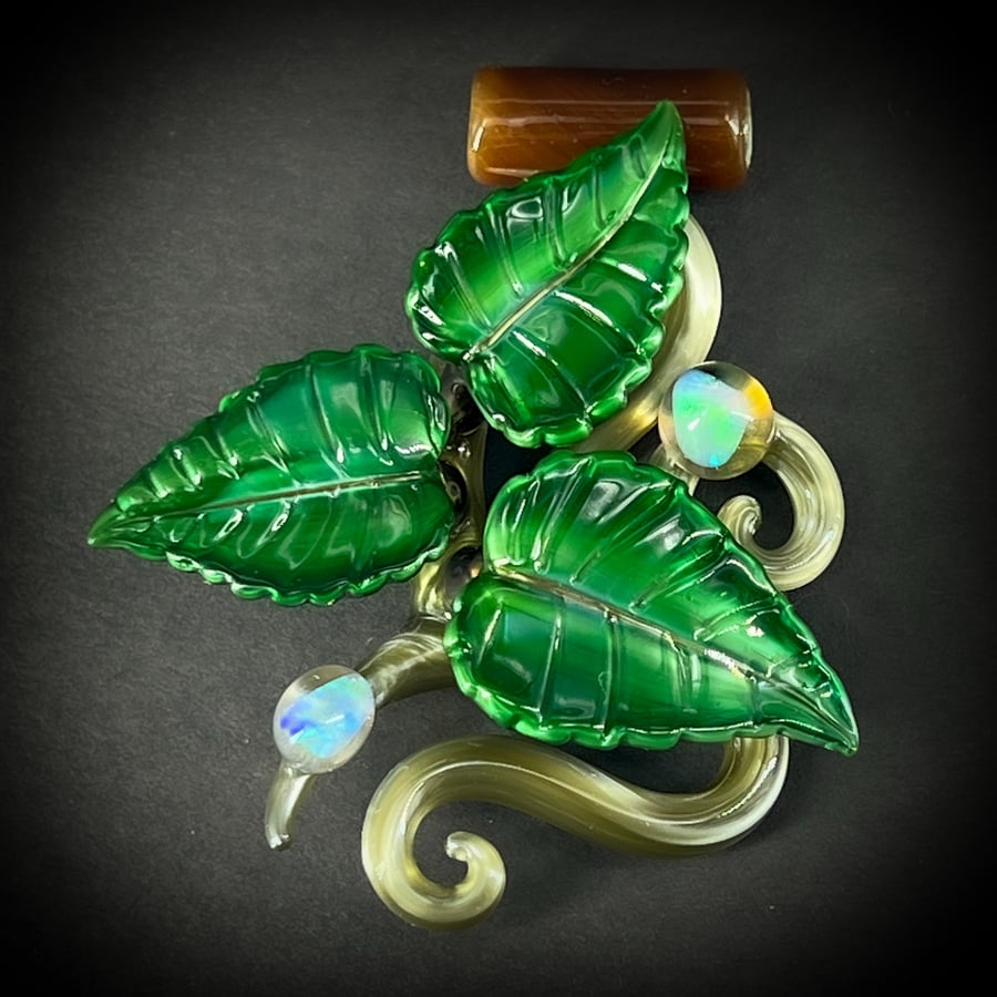 Image of Emerald Opal Trifoliate Leaf Pendant