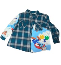 Vintage Flannel with Cartoon Patchwork 3xl