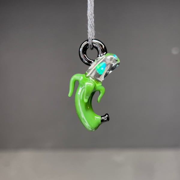 Image of Timber banana pendant with opal