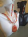 Image of TRI TONE ORANGE AGATE PENDANT NECKLACE SET