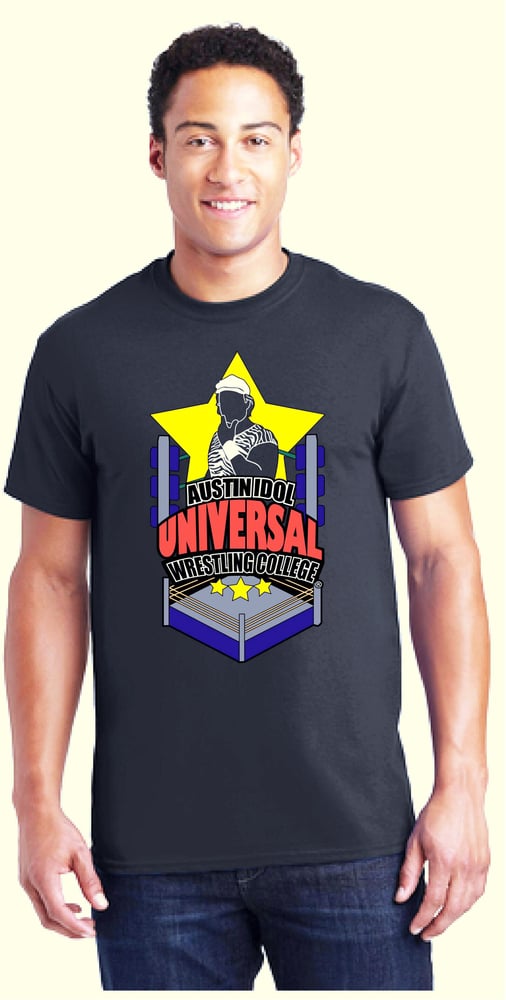 Image of Austin Idol's Universal Wrestling College Tee Shirt!