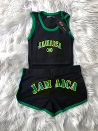 Jamaican ladies shorts set (Black)