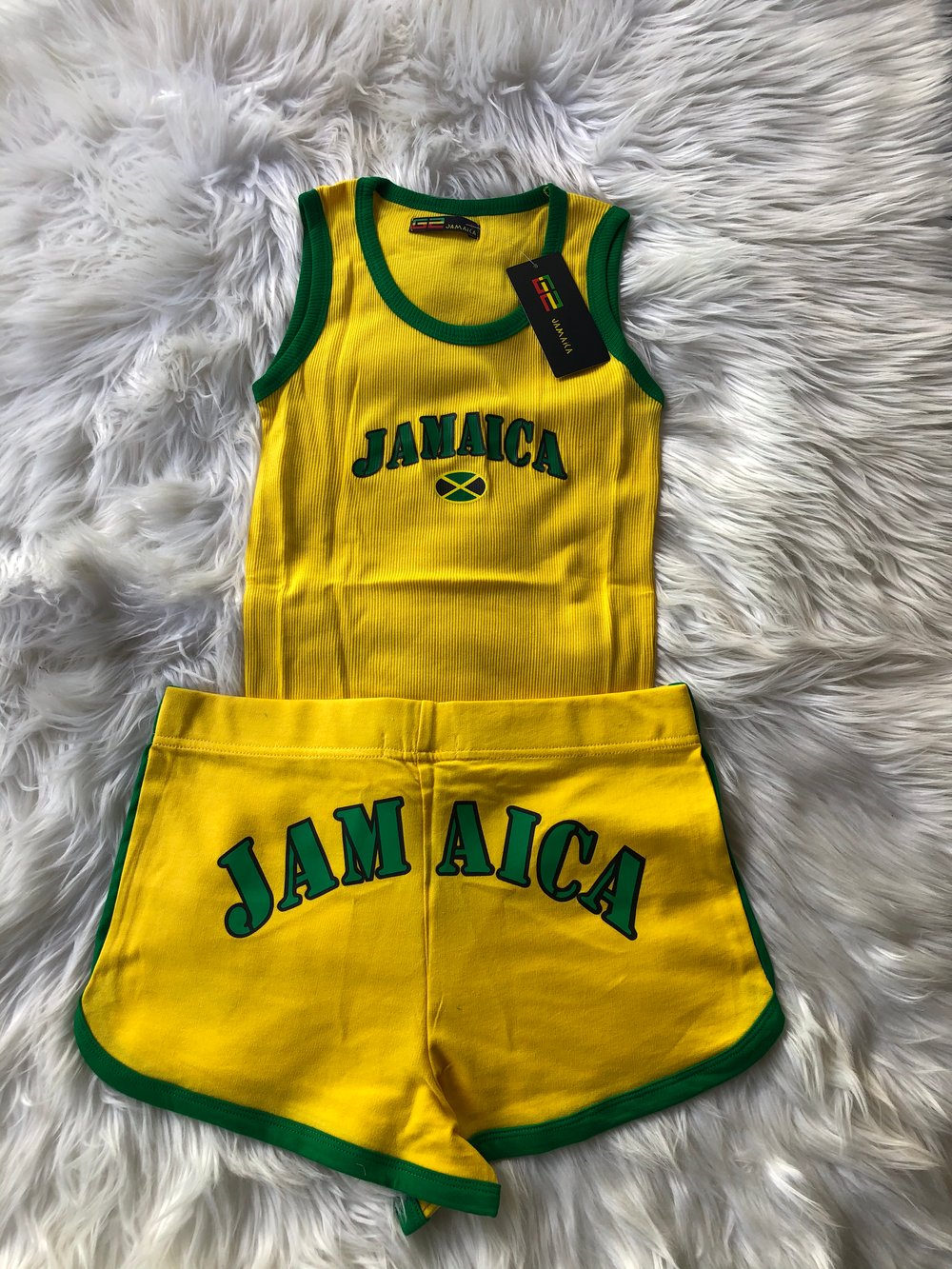 Jamaican Ladies Shorts set (Yellow)