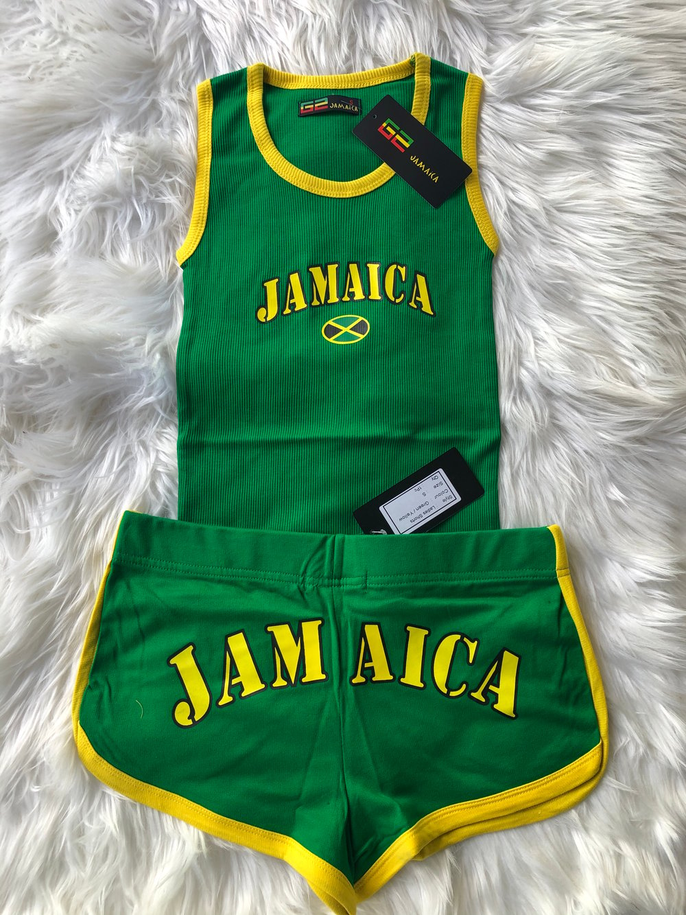 Jamaican Ladies Shorts Set (Green)