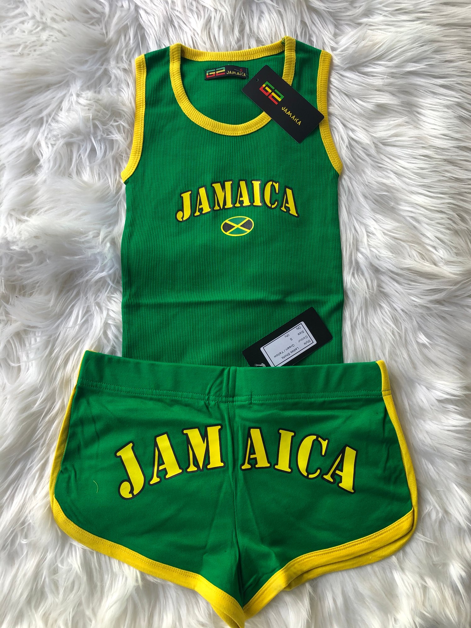 Jamaican Ladies Shorts Set (Green) Everything Jamaica