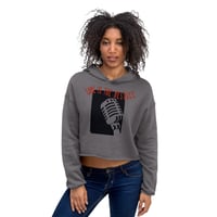 Image 4 of Women's Love is the Message Cropped Hoodie - available in black, dark grey, & green